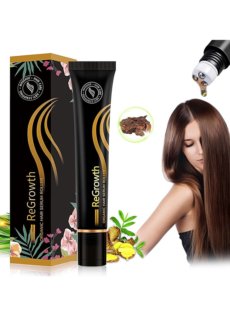 Regrowth Organic Hair Serum Roller Set, Scalp Intense Roll-On Hair Growth Serum, Biotin Hair Growth Serum for Men and Women of All Hair Types