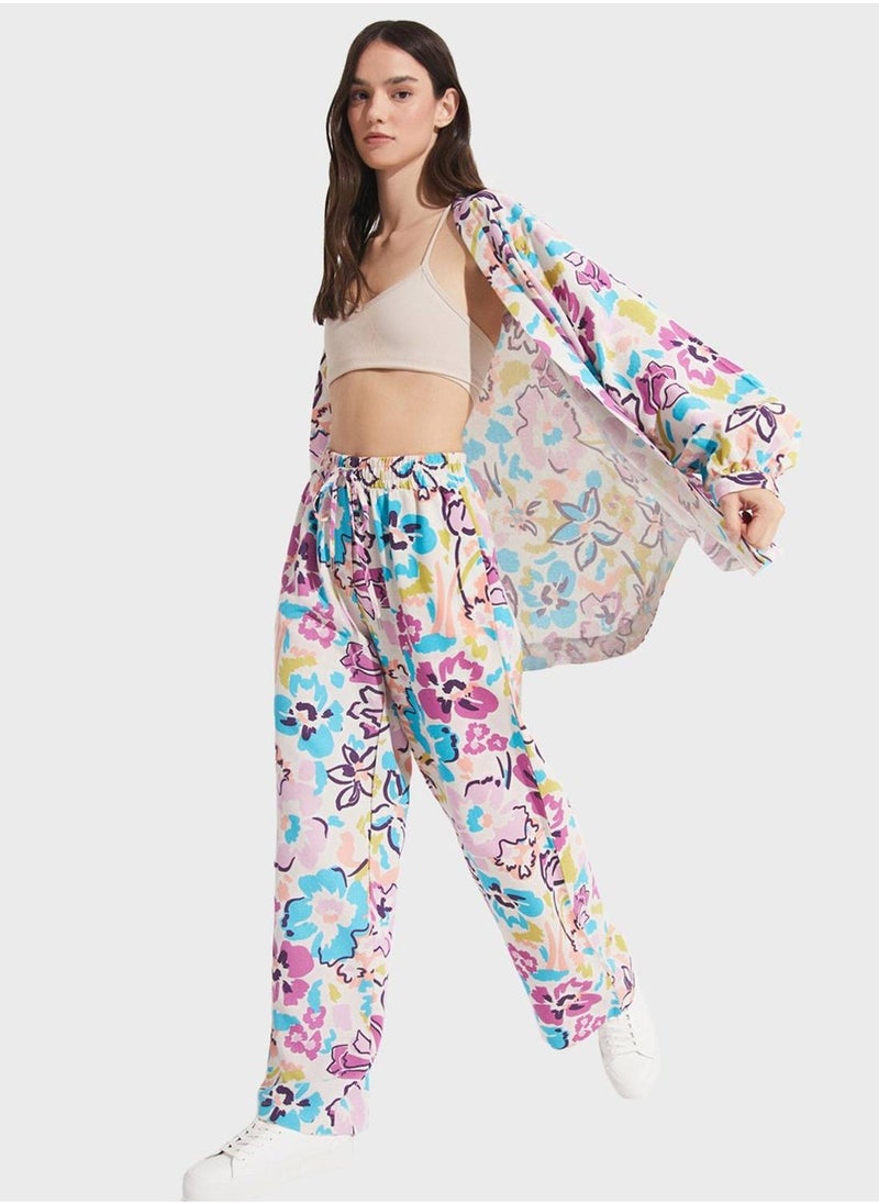 Printed High Waist Pants