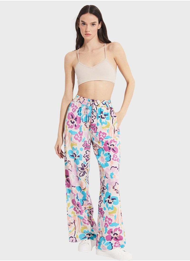 Printed High Waist Pants