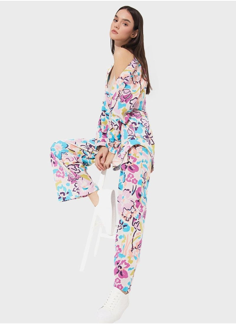 Printed High Waist Pants
