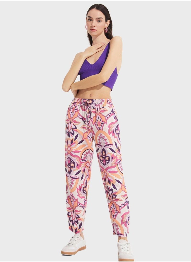 Printed High Waist Pants