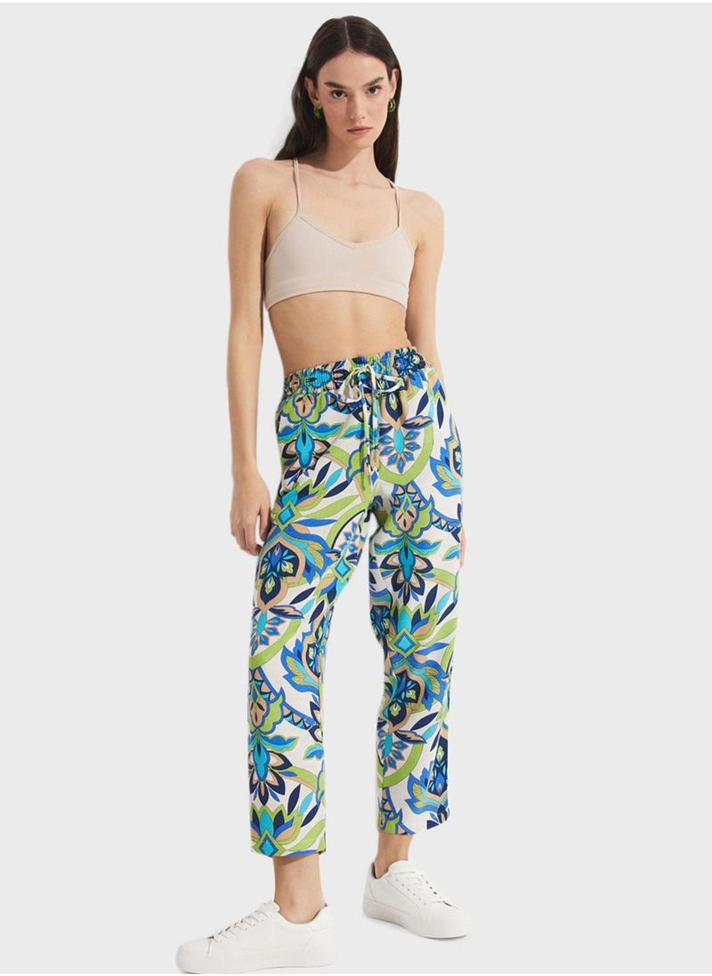Printed High Waist Pants