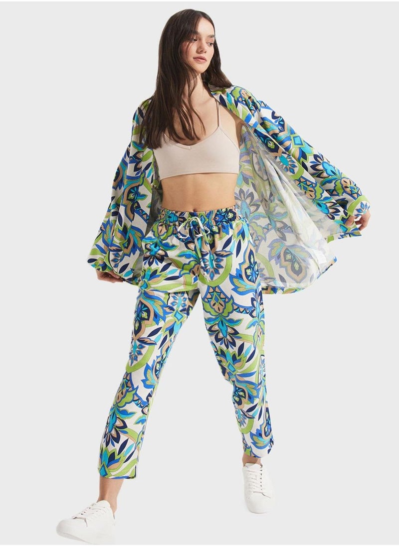 Printed High Waist Pants