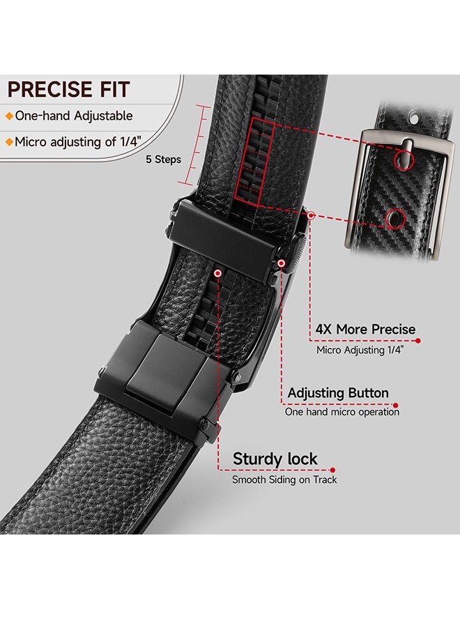 Men's Leather Automatic Buckle Belt - Durable, Adjustable, Quick Release Design Genuine Leather Automatic Buckle Belt Casual Simple Zinc Alloy Buckle Belt