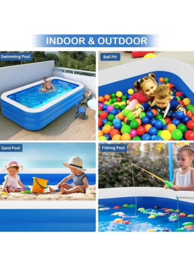 Inflatable Swimming Pool,Kiddie Pools,Oversized Thickened Family Pool,Inflation Pool for Summer Water Party, 180*130*56cm