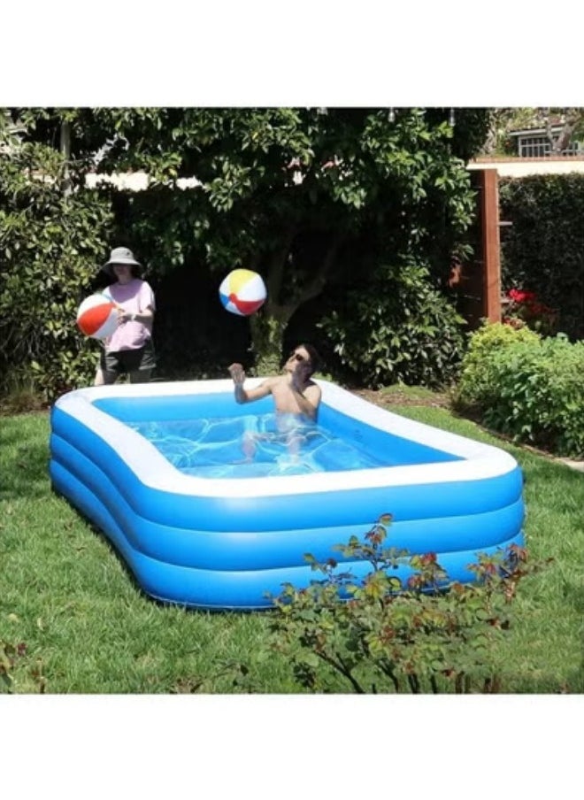 Inflatable Swimming Pool,Kiddie Pools,Oversized Thickened Family Pool,Inflation Pool for Summer Water Party, 180*130*56cm