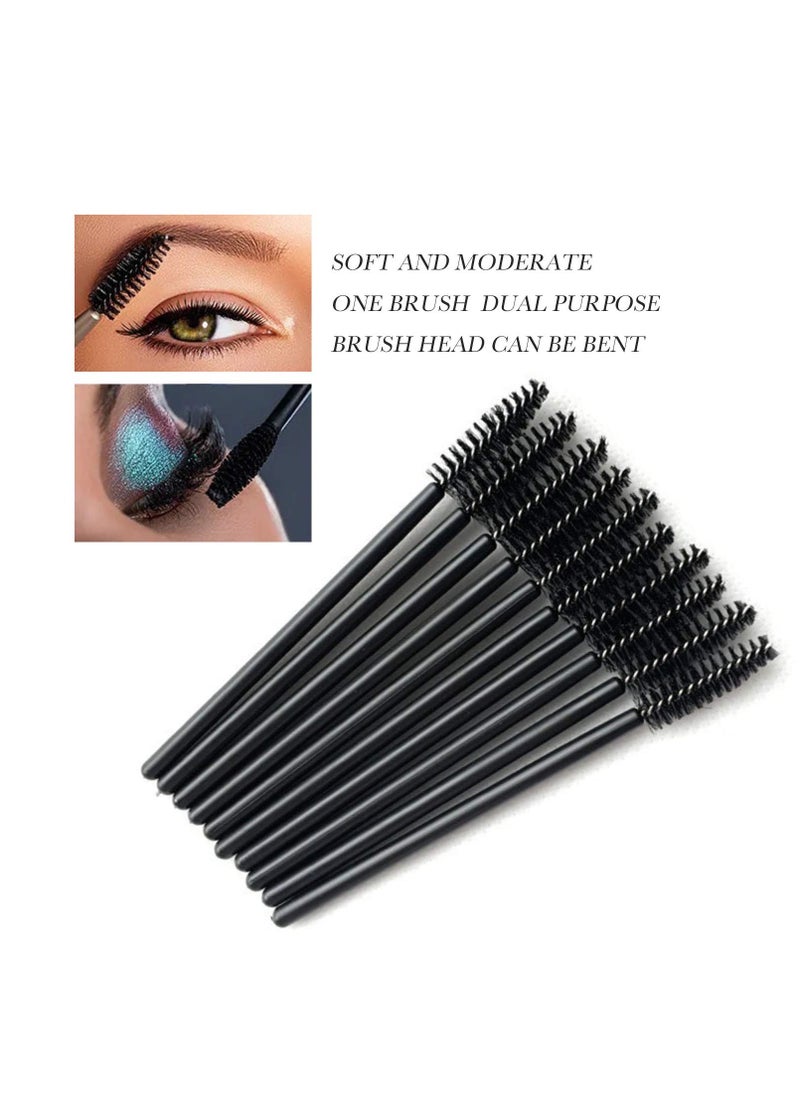 100 Pcs Disposable Eyelash Mascara Brushes for Eye Lashes Extension Eyebrow and Makeup (Black)