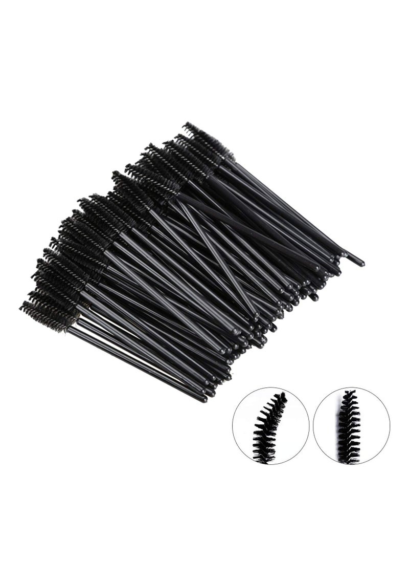 100 Pcs Disposable Eyelash Mascara Brushes for Eye Lashes Extension Eyebrow and Makeup (Black)