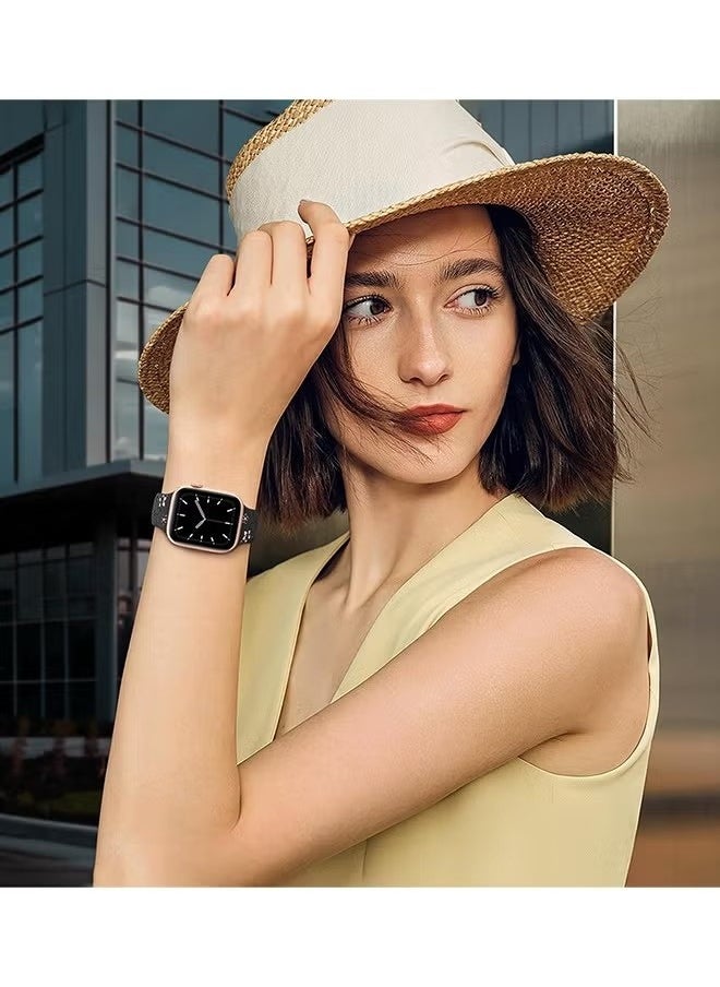 Apple Watch Strap, Floral Engraved Bands Compatible with Apple Watch Band 41mm 40mm 44mm 45mm 42mm 38mm 49mm 46mm for Women,Cute Flower iWatch Bands Soft Silicone Sport Strap for iWatch Series SE 10 9 8 7 6 5 4 3 Ultra