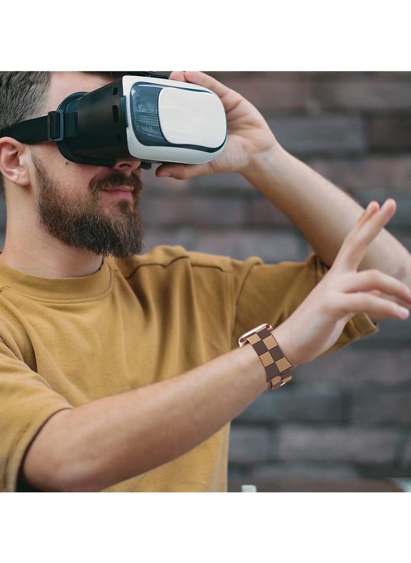 (Pack of 3) Luxury Checkered Designer Bands Compatible with Apple Watch Ultra 3/2/1 Ultra 49mm 46mm 45mm 44mm 42mm for Men Women, Soft Silicone,Waterproof Strap for iWatch Series 11 10 9 8 7 6 5 4 3 2 1 SE