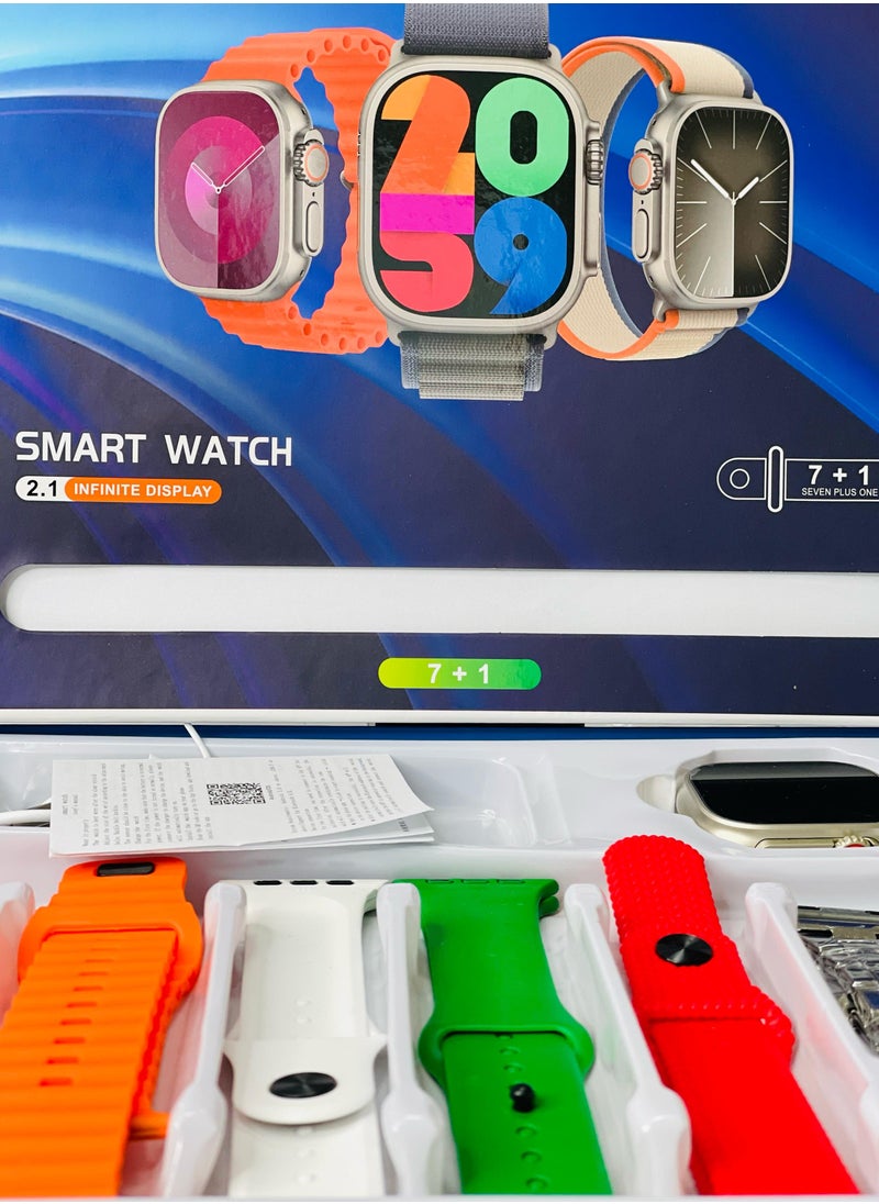 7+1 Smart Watch Ultra Full Touch Color Screen Bluetooth Calling Health and Sports Smartwatch Multicolor