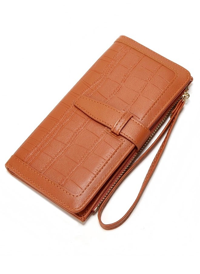 Women's Long Coin Purse With Multiple Card Slots Clutch Large Capacity Coin Holder Card Holder - Roomy Clutch For Cash And Essentials, Brown
