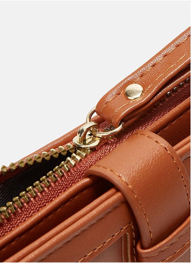Women's Long Coin Purse With Multiple Card Slots Clutch Large Capacity Coin Holder Card Holder - Roomy Clutch For Cash And Essentials, Brown