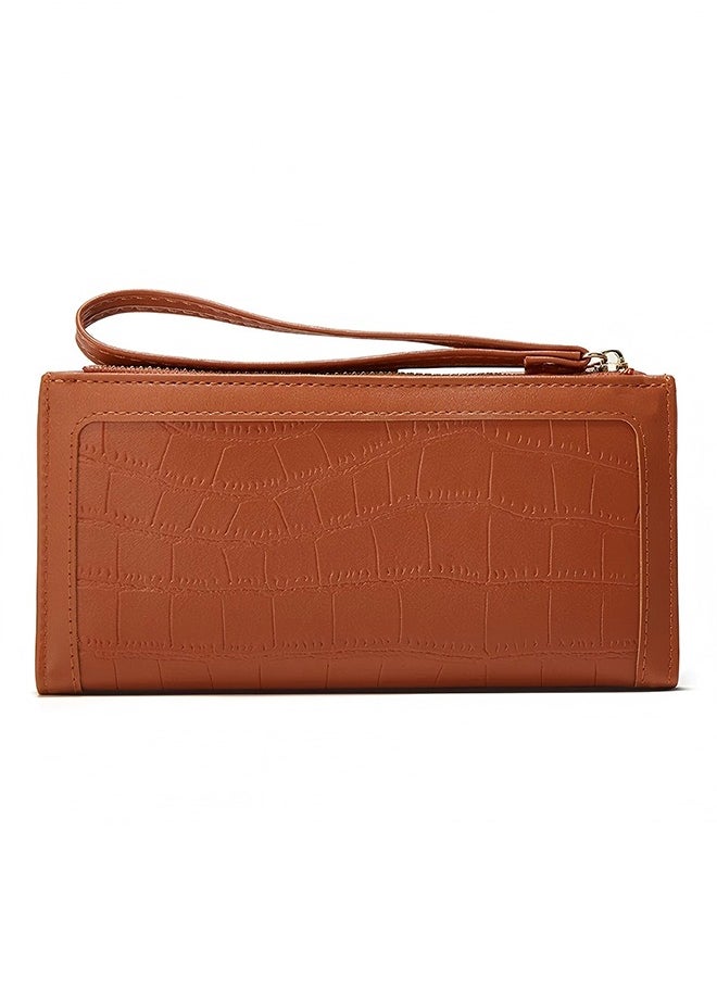 Women's Long Coin Purse With Multiple Card Slots Clutch Large Capacity Coin Holder Card Holder - Roomy Clutch For Cash And Essentials, Brown