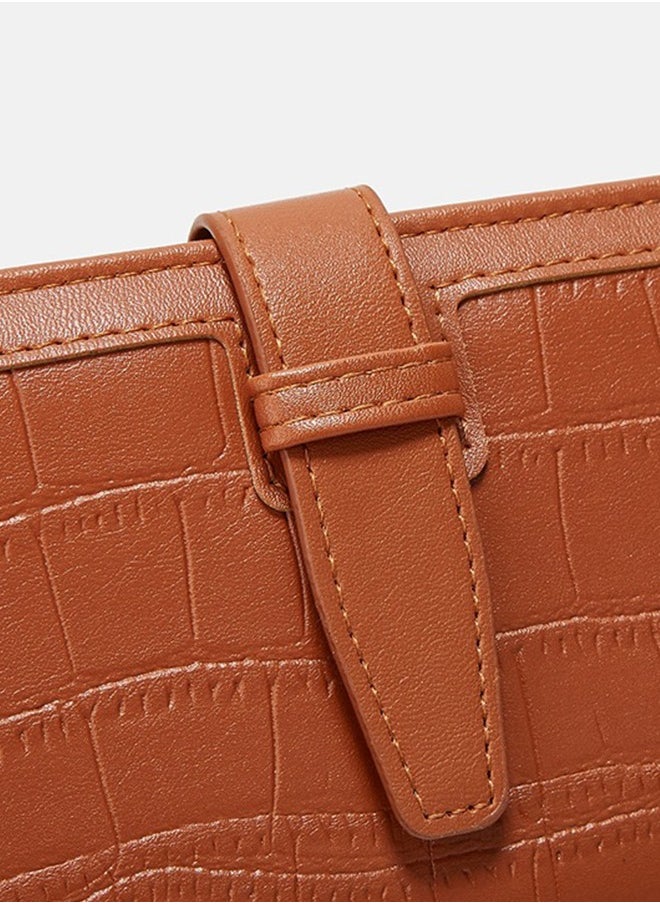 Women's Long Coin Purse With Multiple Card Slots Clutch Large Capacity Coin Holder Card Holder - Roomy Clutch For Cash And Essentials, Brown