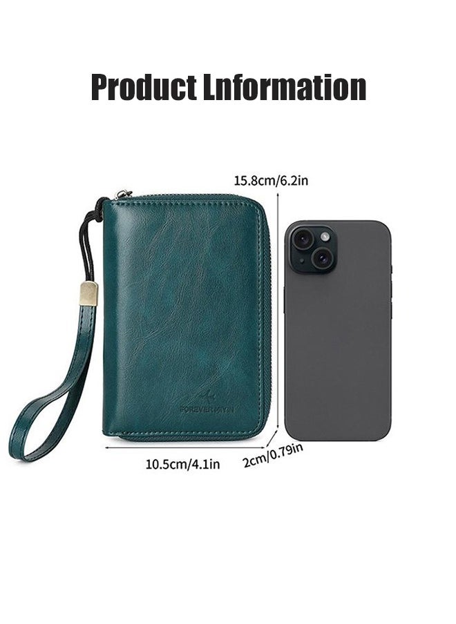 Rfid Blocking Passport Wallet - Large Capacity Zippered Travel Organizer, Id Bag With Multiple Card Slots And Sim Card Pocket