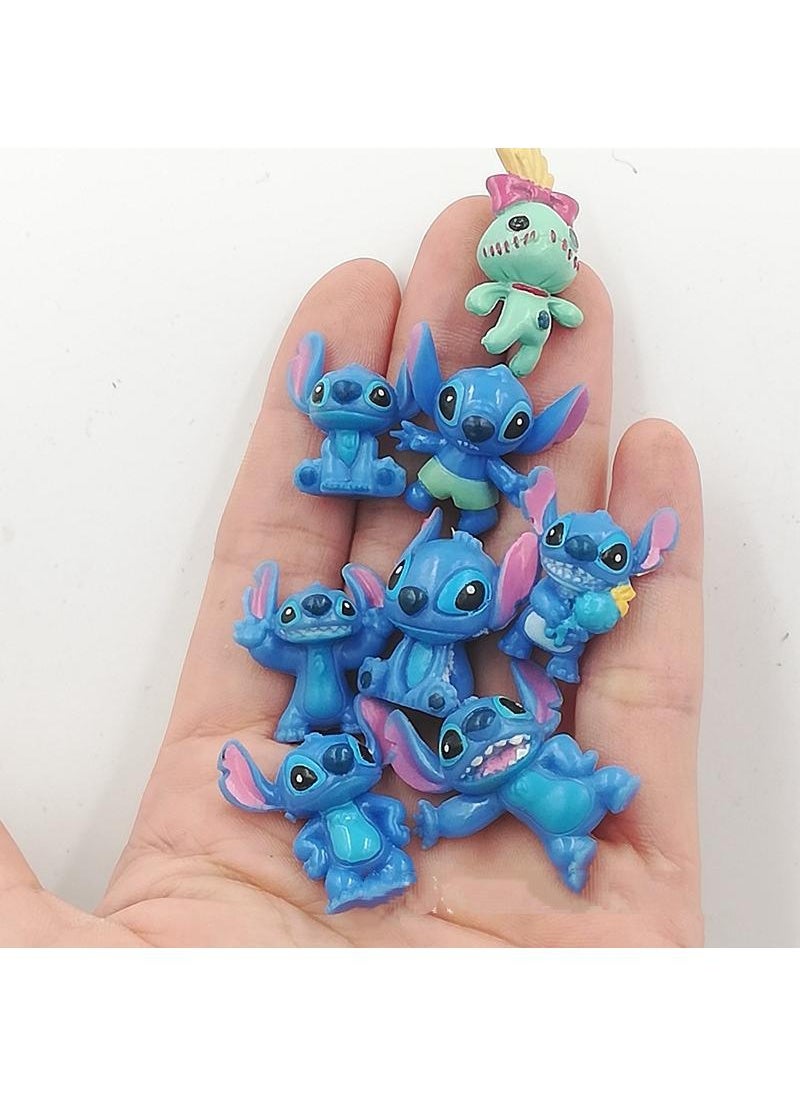 12-Piece Stitch Theme Figure Set, Mini Cute Party Cake Set Desktop Decorations Gifts Cupcake Figures Party Supplies Cake Toppers Figures Gift Kids Toys
