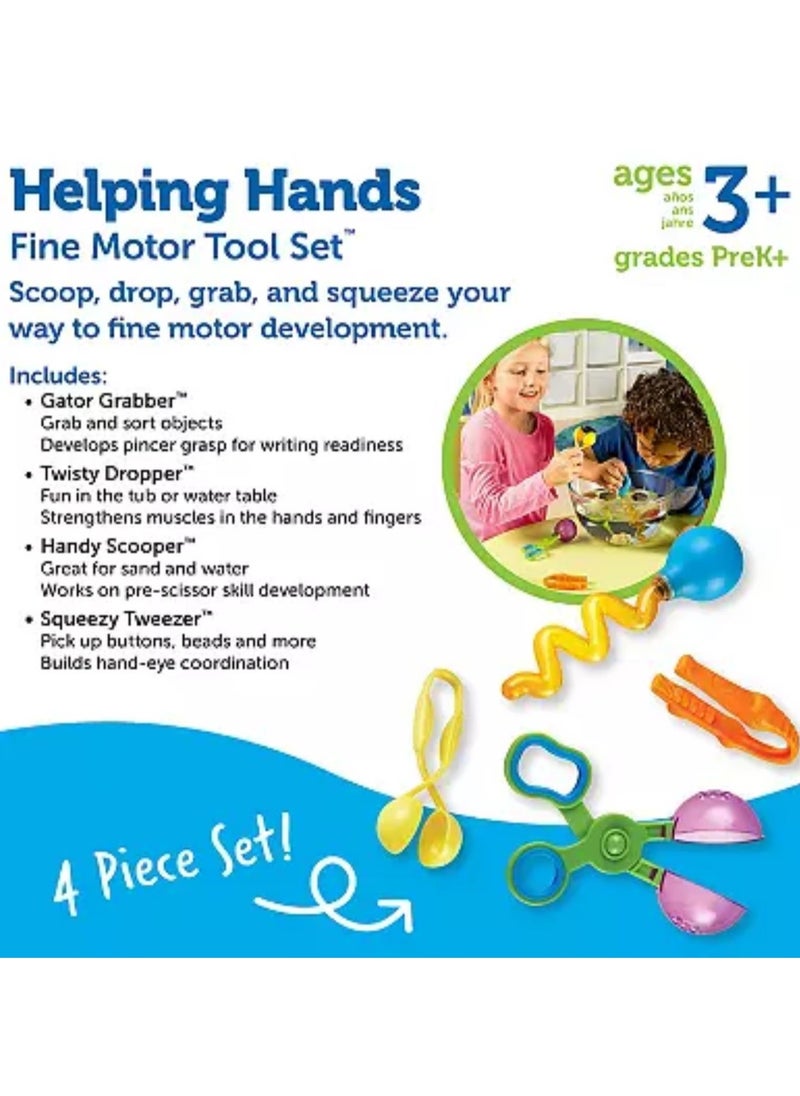 Helping Hands Fine Motor Tool Set – 24 Piece Educational Toys for Toddlers & Preschoolers – Sensory, Grasping & Coordination Development Kit – Montessori-Inspired Classroom Activity