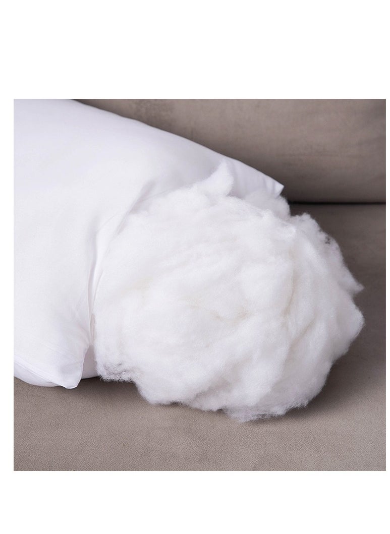 4-Piece Hypoallergenic Feather Silk Cotton Filling Pillow Core Cotton White