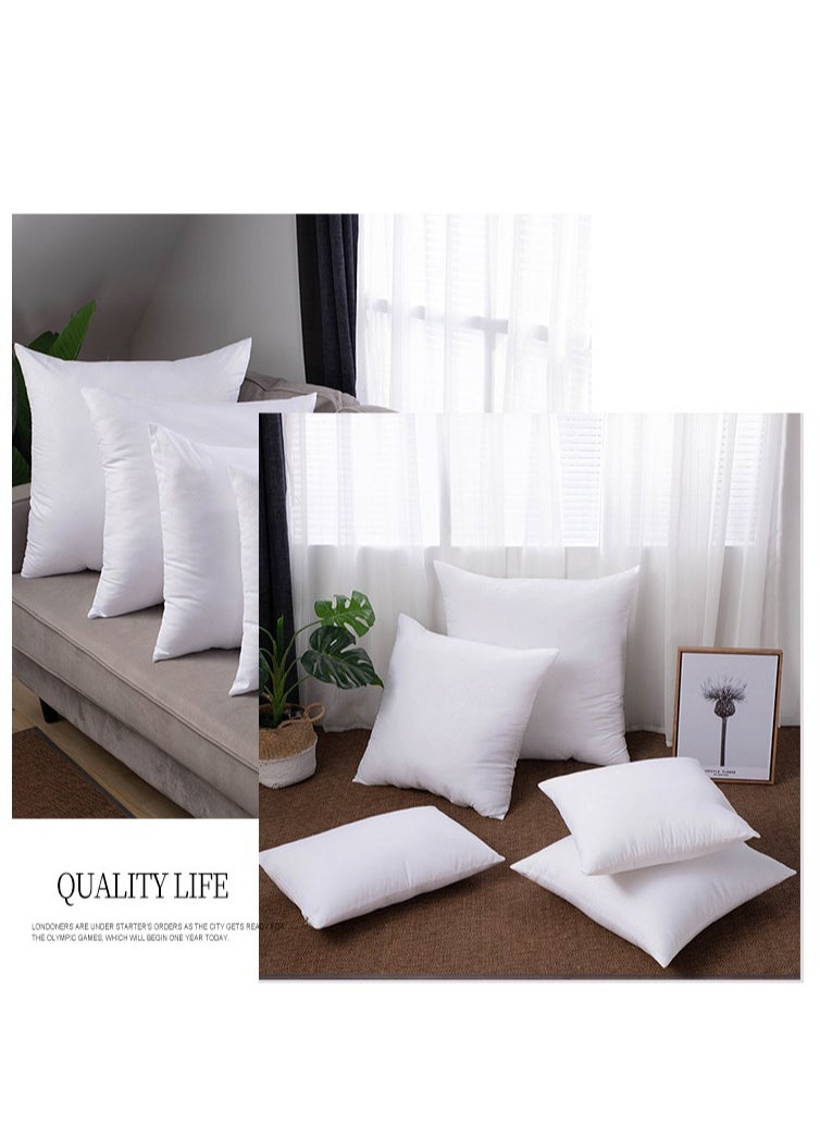 4-Piece Hypoallergenic Feather Silk Cotton Filling Pillow Core Cotton White