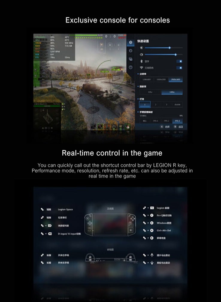 Lenovo Saver Handheld LEGION Go, handheld gaming console, windows 11, AMD Razor Z1Extreme, 8.8-inch standard gamepad 16+512G
