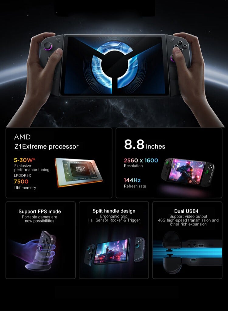 Lenovo Saver Handheld LEGION Go, handheld gaming console, windows 11, AMD Razor Z1Extreme, 8.8-inch standard gamepad 16+512G