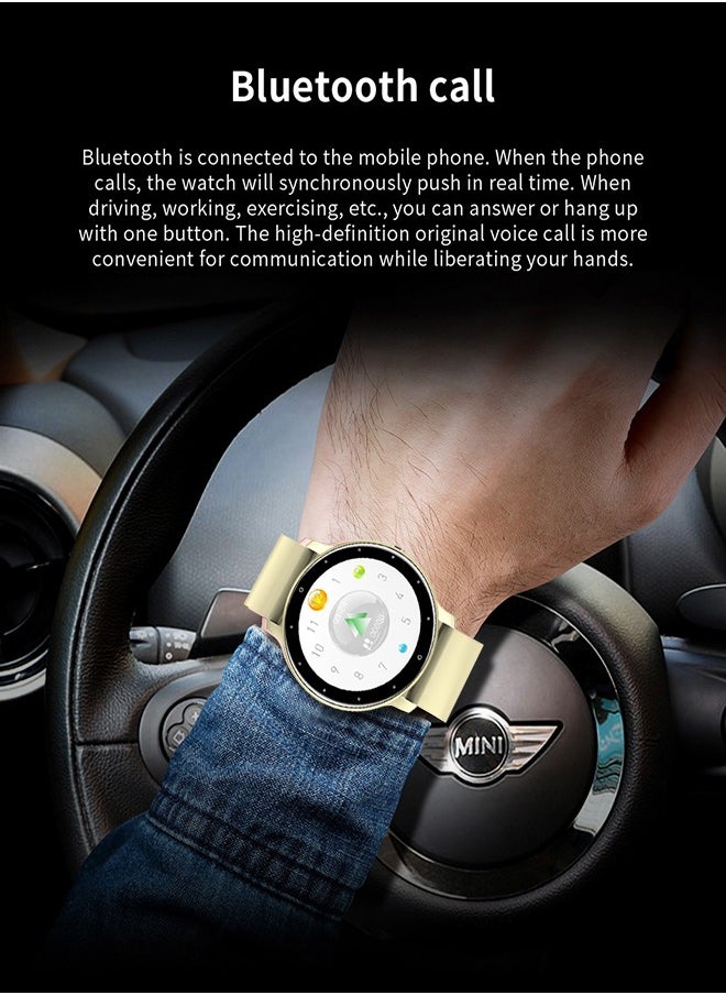 Smart Watch 1.28 inch Full Touch Screen Sport Tracker Watch Waterproof Bluetooth Silicone Strap Pink for Women