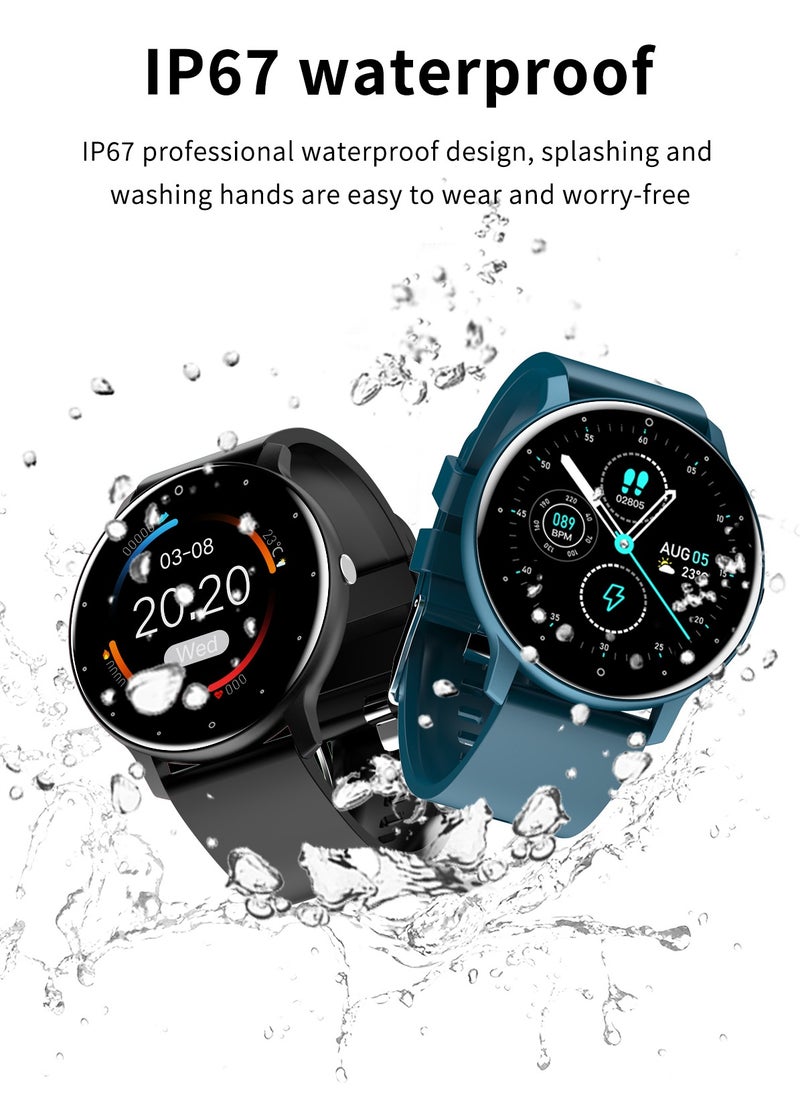Smart Watch 1.28 inch Full Touch Screen Sport Tracker Watch Waterproof Bluetooth Silicone Strap Pink for Women