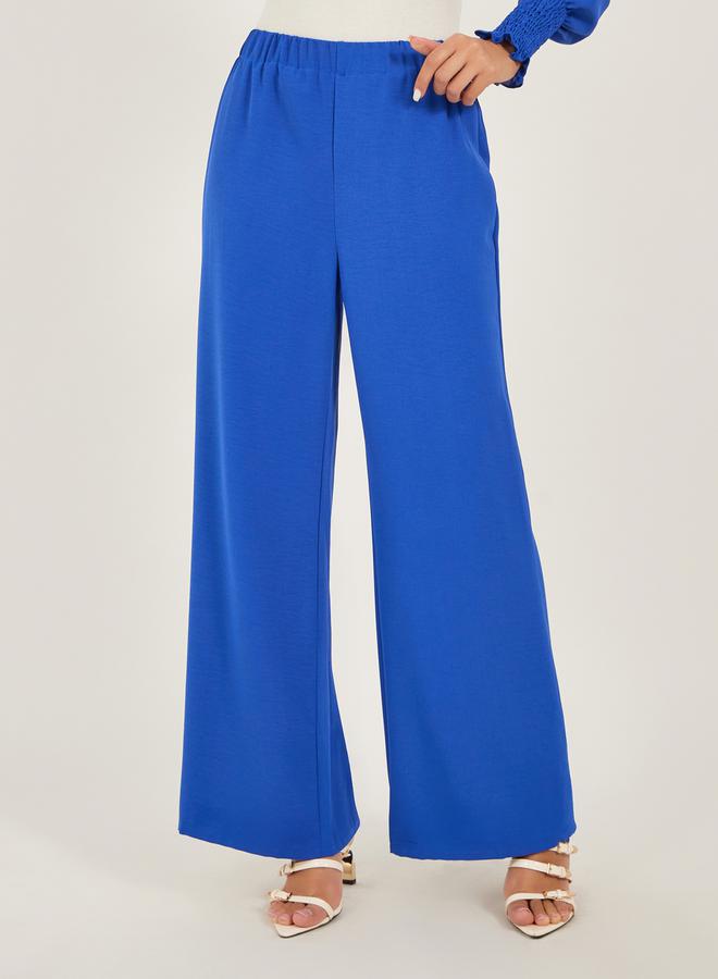Bishop Sleeve Buttoned Longline Shirt with Wide Leg Pants Set
