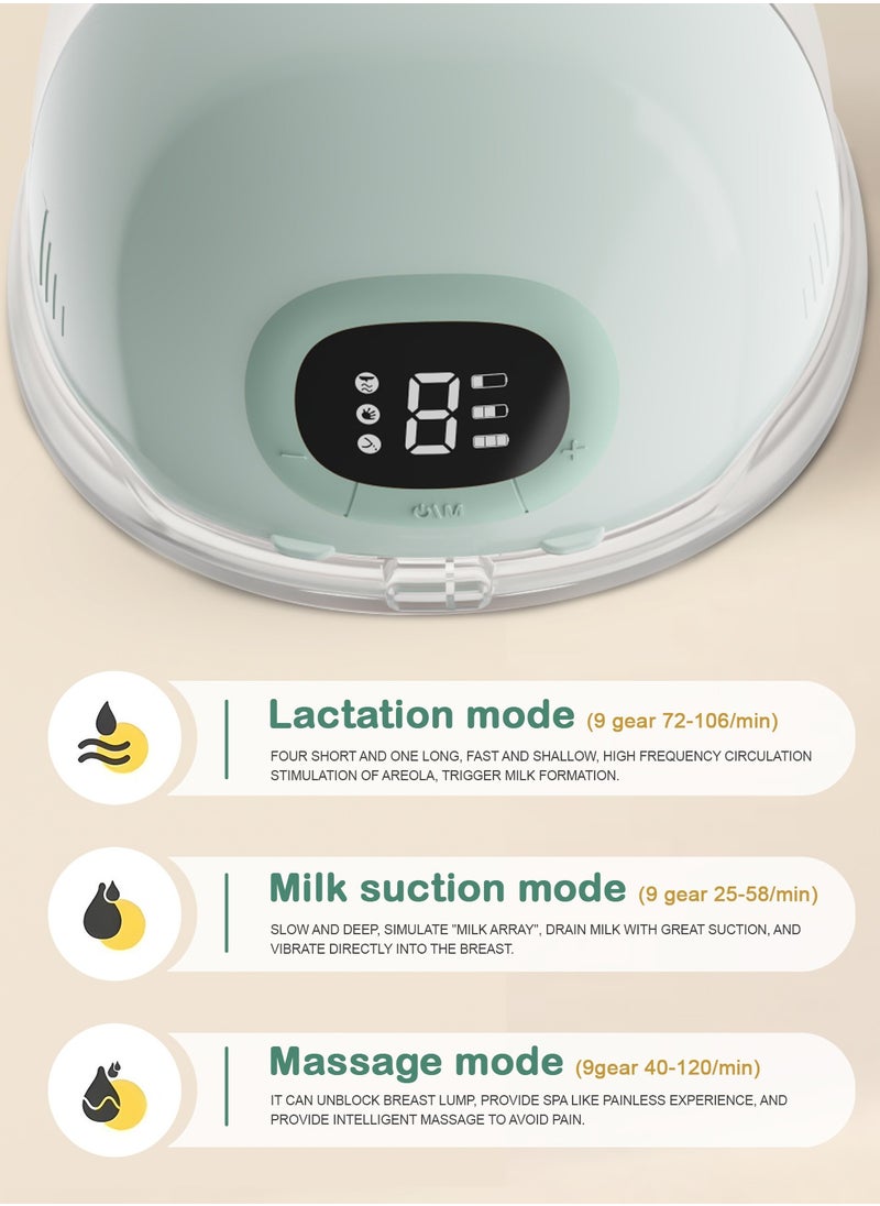 Baybee Slim Wearable Electric Breast Pump for Feeding Mothers, Hands Free Automatic Breast Pump Electrical with Lactation, Milk Suction & Massage Modes, 9 Level Suction Adjustment, 150ml Storage