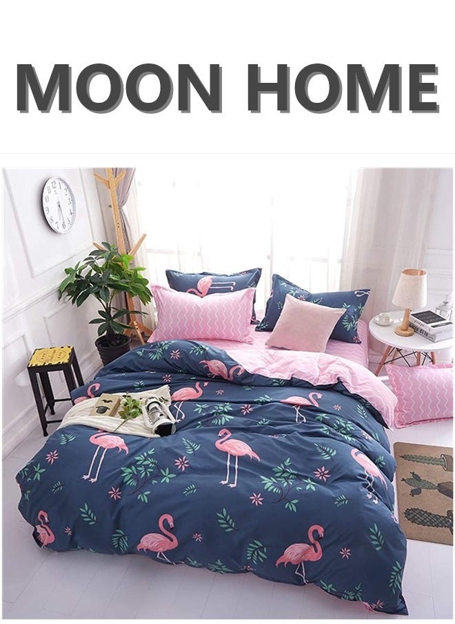 King/Queen/Single size Soft and Breathable Microfiber Hypoallergenic Beautiful Design Duvet Cover Set ,set includes 1 Comforter Cover, 1 Fitted Bedsheet, 4 Pillowcases