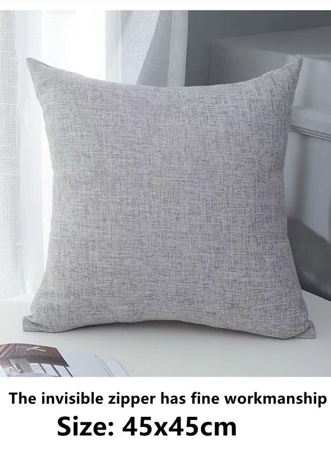 4-Piece Decorative Throw Pillow Case Cushion Cover Light Grey 45 x 45 cm