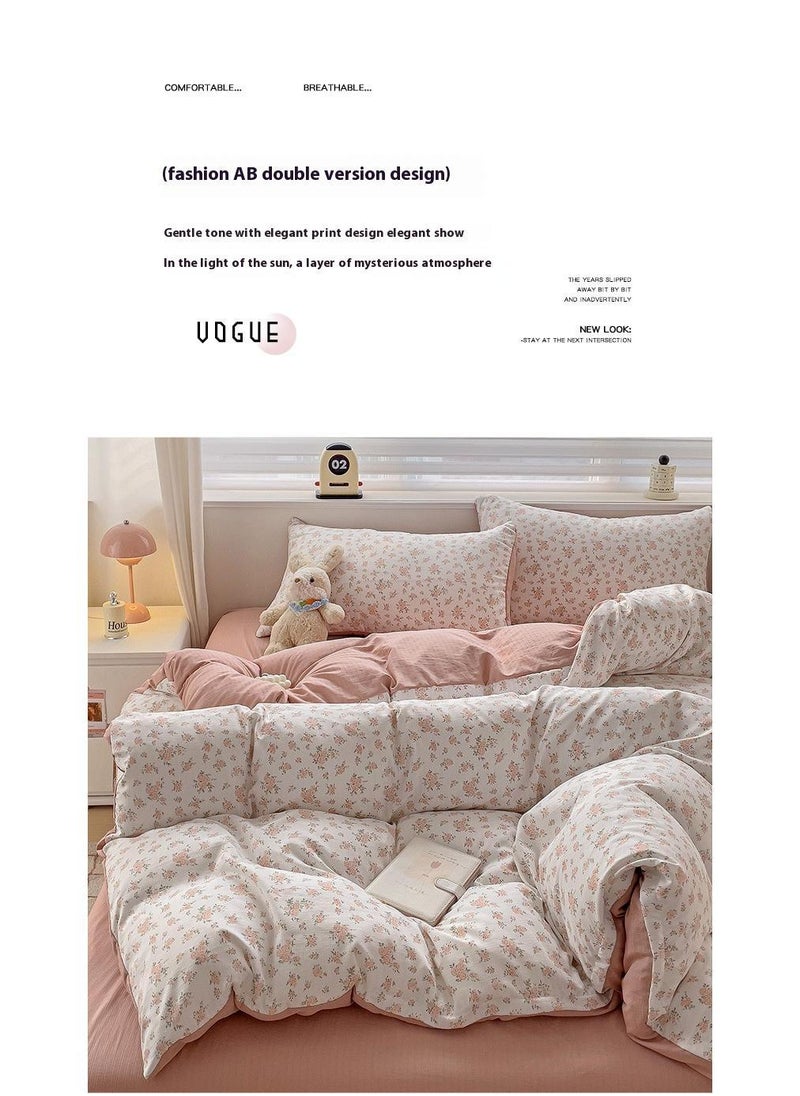 Pure Cotton Washable Bed Sheet And Duvet Cover Bed Linen Set