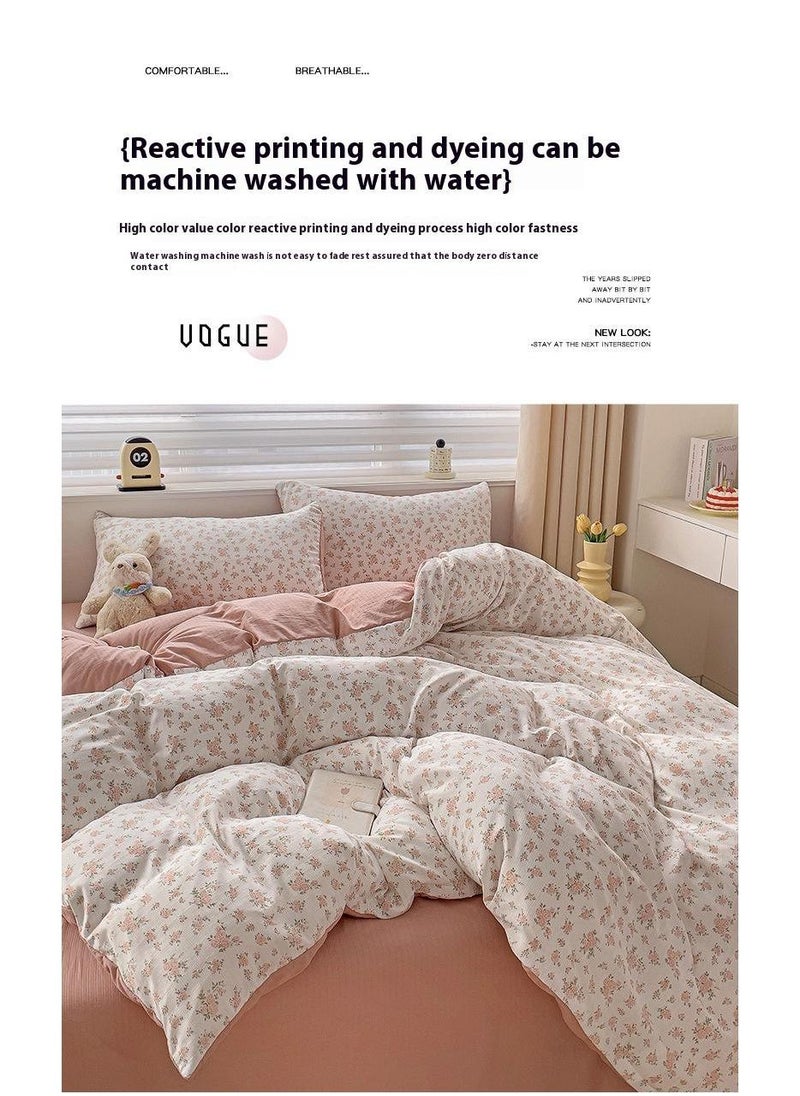 Pure Cotton Washable Bed Sheet And Duvet Cover Bed Linen Set