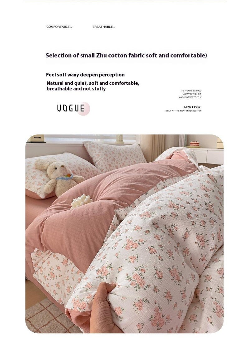 Pure Cotton Washable Bed Sheet And Duvet Cover Bed Linen Set