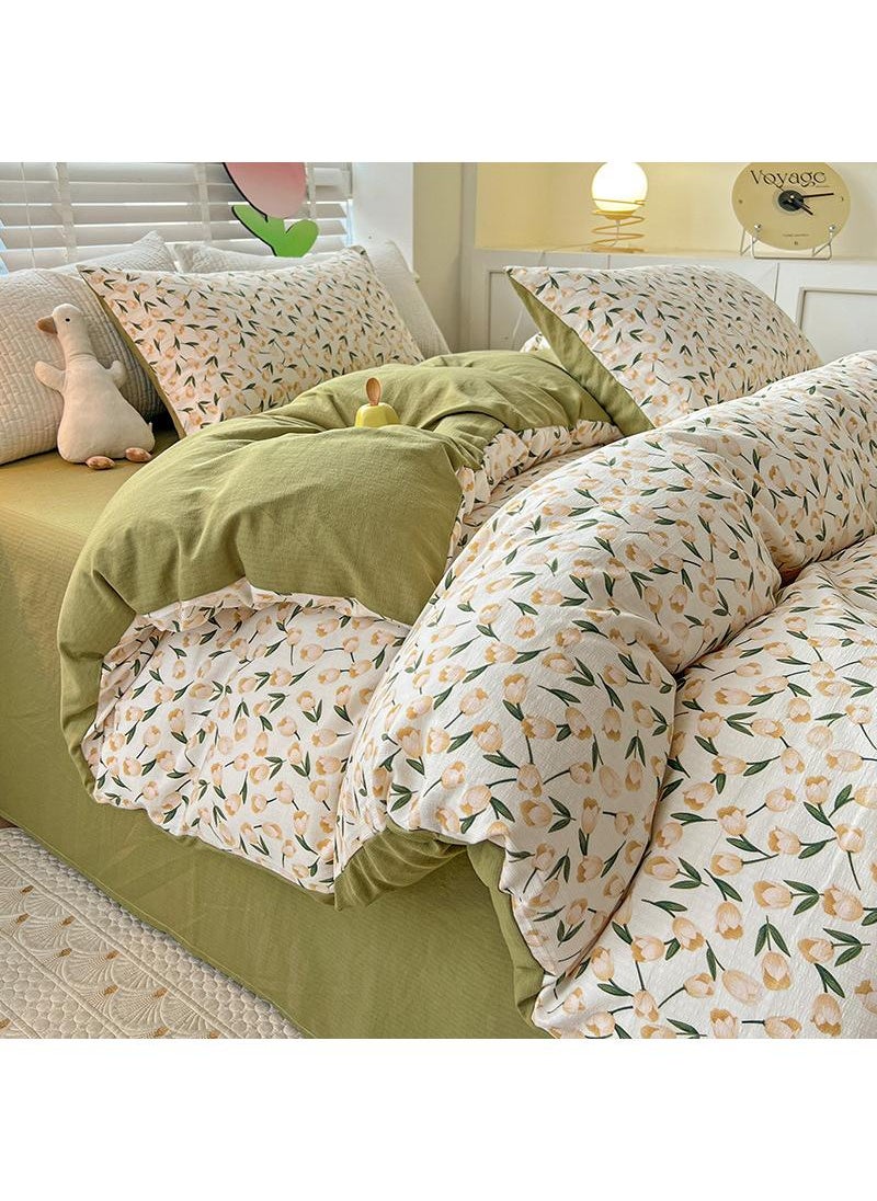 Pure Cotton Washable Bed Sheet And Duvet Cover Bed Linen Set