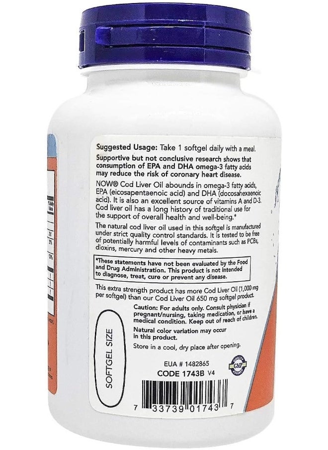 Foods Cod Liver Oil 1000 Mg 90 Softgels