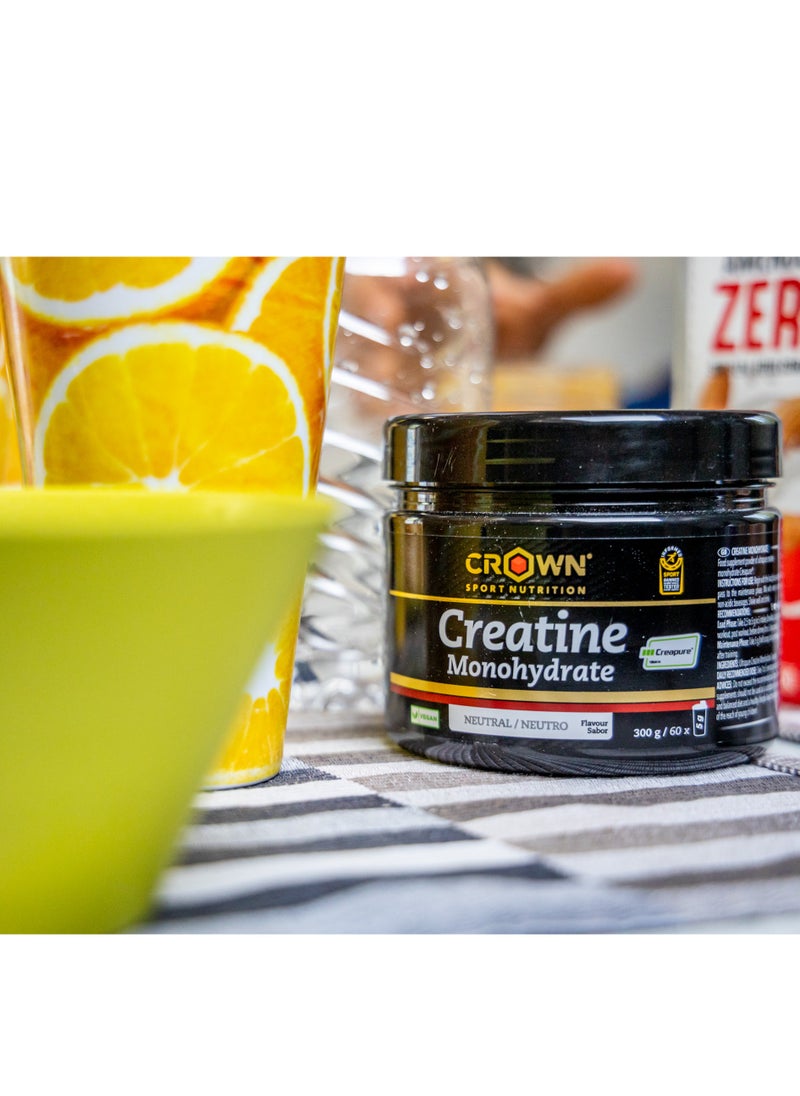 Crown Sport Nutrition Neutral Flavor Creatine Monohydrate Creapure - 300g (60 servings)