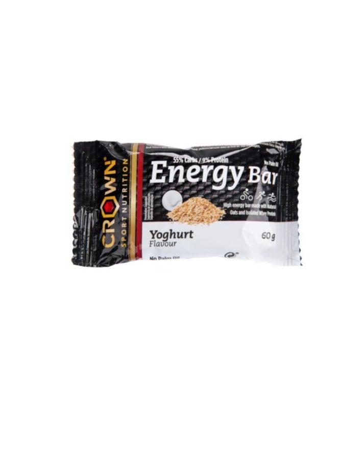 Crown Sport Nutrition Energy Bar, Yoghurt Flavor, Box of 12 Units 60 Grams