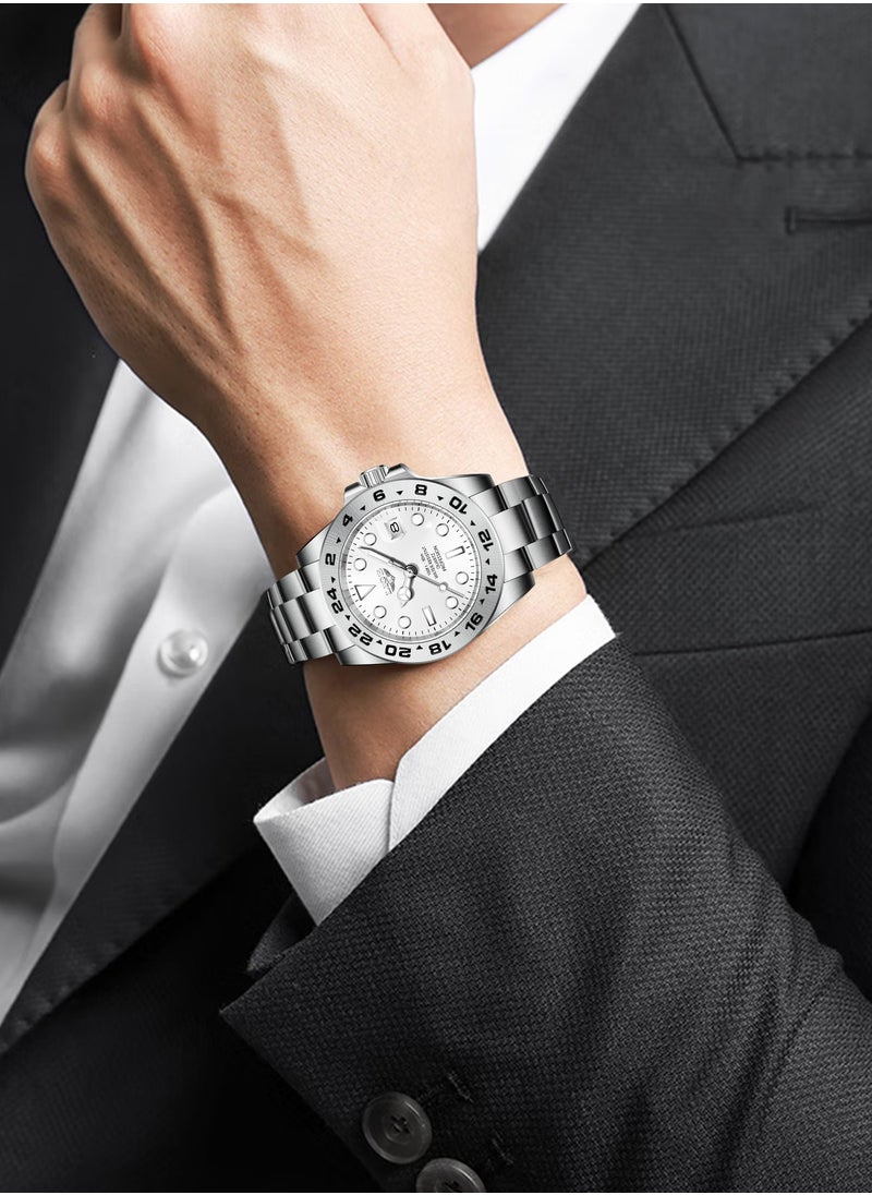 Men's Metal Strap Date Display Watches Business Classic Waterproof Luxury Wristwatches for Men