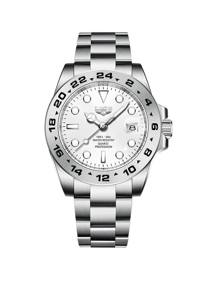 Men's Metal Strap Date Display Watches Business Classic Waterproof Luxury Wristwatches for Men