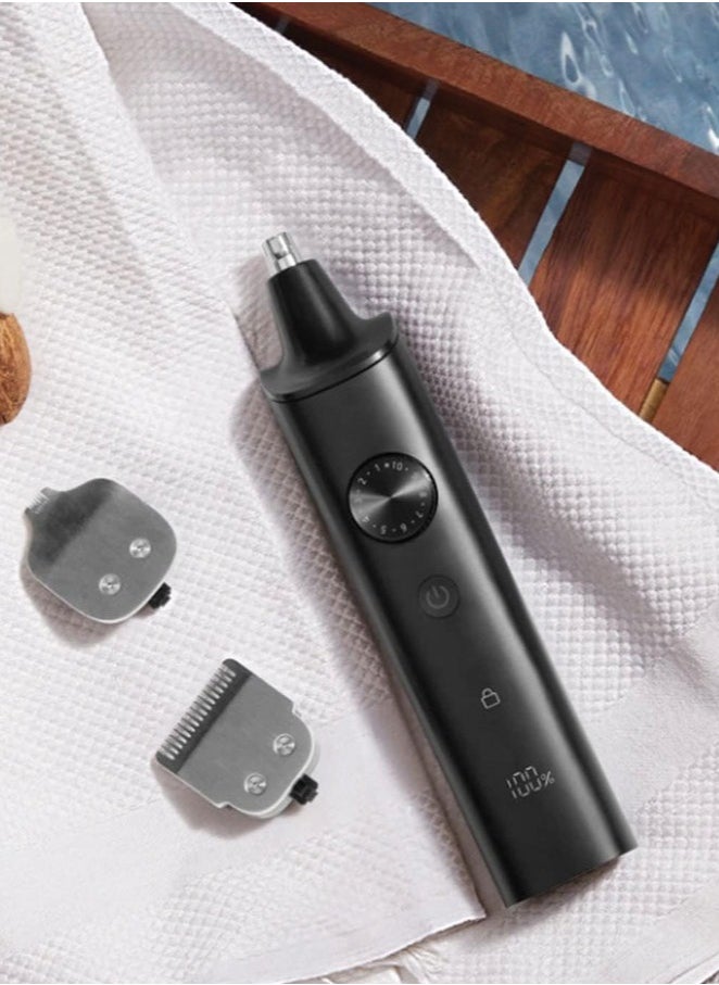 Mi Grooming Kit Pro set a shaving machine and several accessories for shaving head and body hair cleanable equipped with fast charging and long use modern version (black)