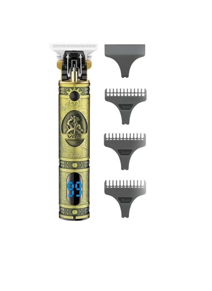 Cordless Professional Hair and Beard Trimmer – Gold Edition, High Precision Blades, Adjustable Length Settings, Rechargeable, Durable Design for Smooth and Efficient Grooming, Ideal for Men’s Hair, Beard & Mustache