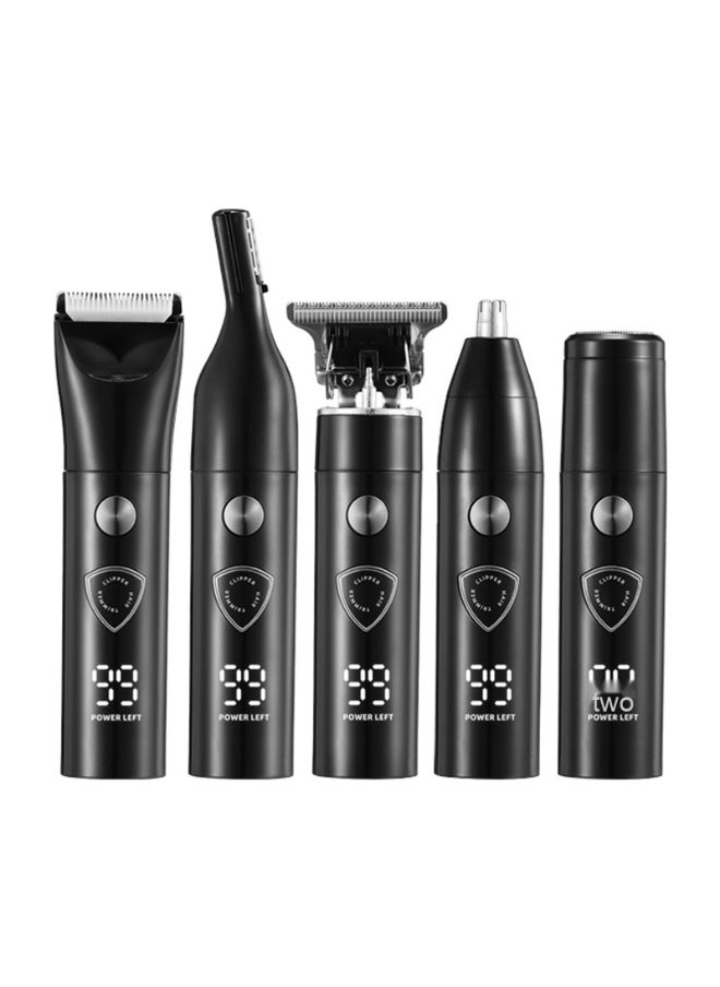 5 Piece Mens Grooming Kit for Beard,Electric Shaver for Men Bald Shavers,3-Speed Shaver with 4 Different Functional Replacement Heads for Beard,Face, Nose,Ear Hair Trimmer and Hair Clipper