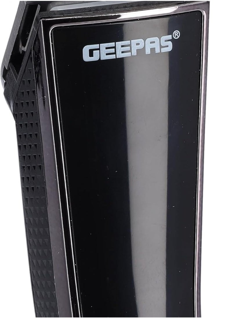 Geepas-Rechargeable Trimmer, Adjustable Trimming Guide, GTR56024 | Cordless Trimmer for Men's Beard | Charging Indicators | Hair Clipper & Beard Stubble Trimmer Kit