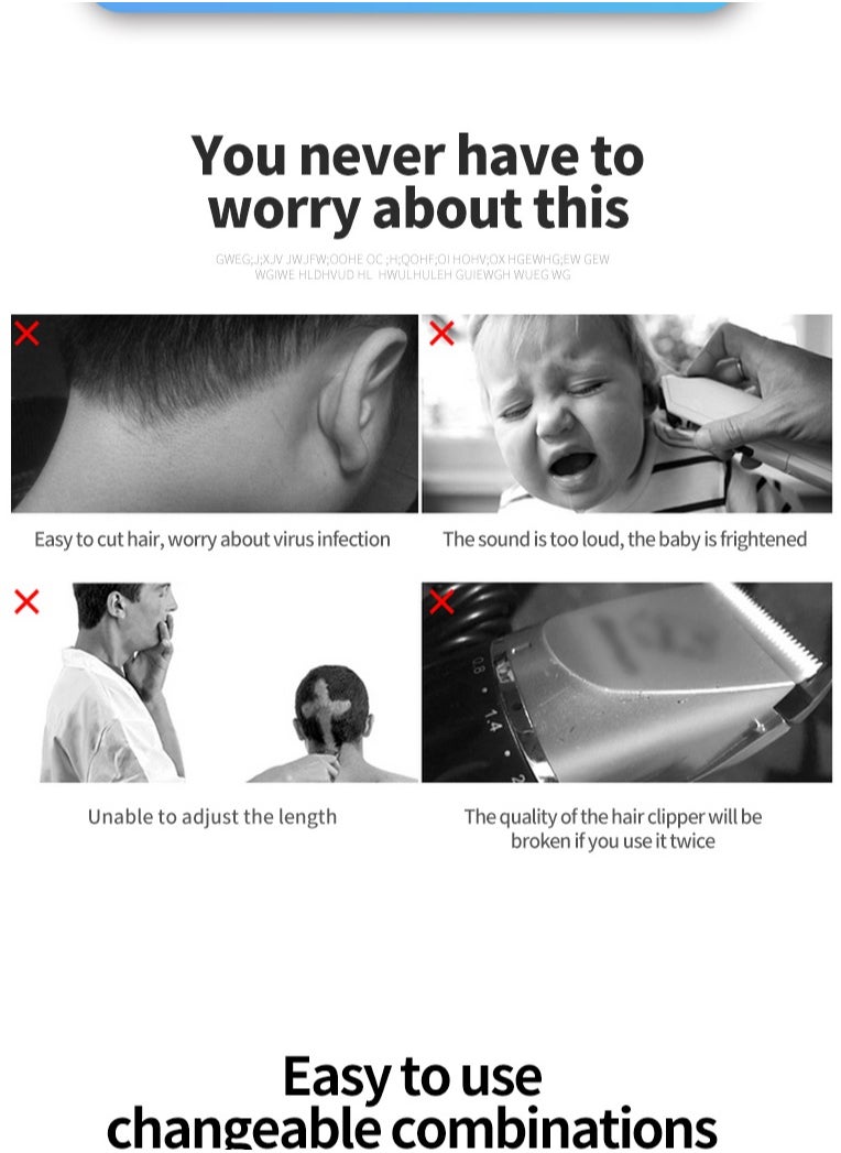 Marske Hair Clippers, Beard Trimmer for Men, Cordless Hair Trimmer Hair Cutting Groomer Kit, USB Rechargeable 5 in 1