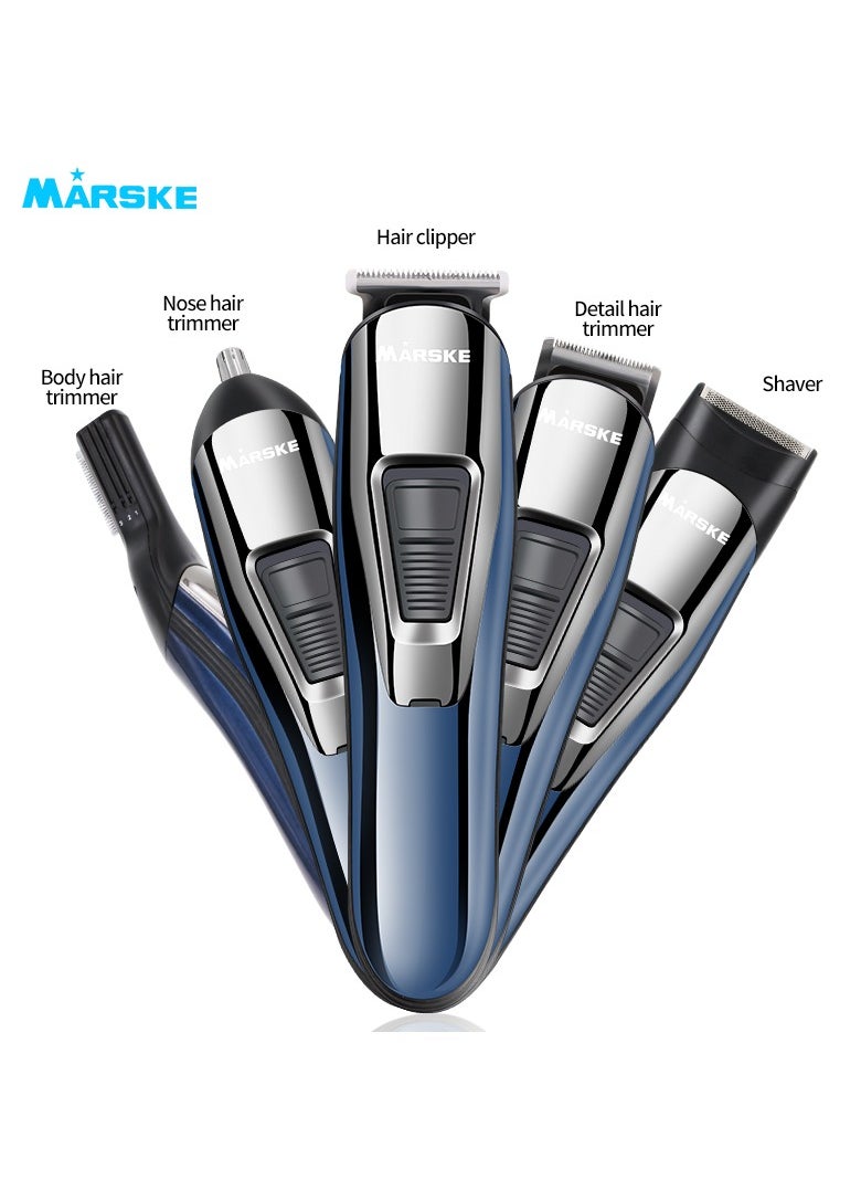 Marske Hair Clippers, Beard Trimmer for Men, Cordless Hair Trimmer Hair Cutting Groomer Kit, USB Rechargeable 5 in 1