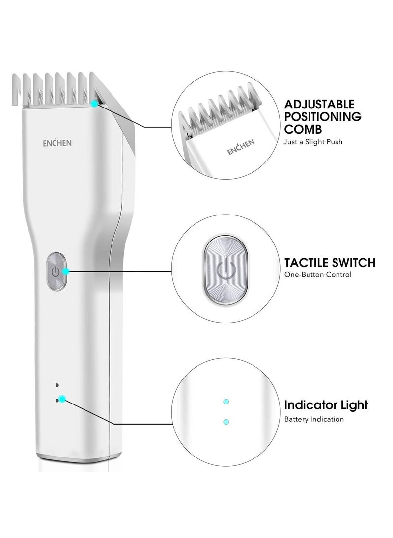 Two Speed Nano Ceramic Design Rechargeable Cordless Haircut Machine for Kids and Adults