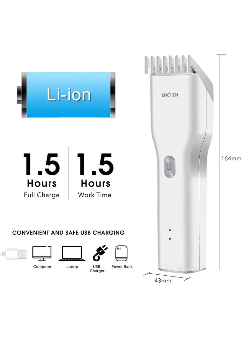 Two Speed Nano Ceramic Design Rechargeable Cordless Haircut Machine for Kids and Adults