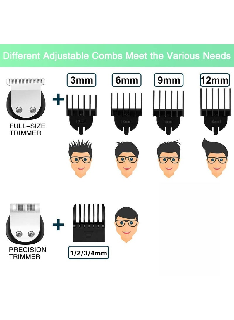 Beard Trimmer for Men, Hair Clippers & Trimmer, IPX7 Waterproof Mustache Body Nose Ear Facial Shaver, Electric Razor All in 1 Kit, Gifts USB Rechargeable LED Display